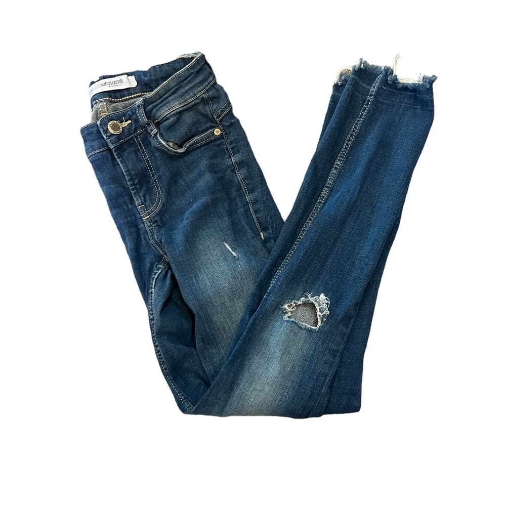 KIDS ZARA TAFALUC Distressed Skinny Stretch Denim Jean L